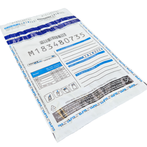 Sikkerhedspose - Hvid - 180x250+2x25mm kvitteringsdel - SCS402-525